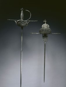 Rapiers con empuñadura de copa, c.1650 (acero) de Spanish School