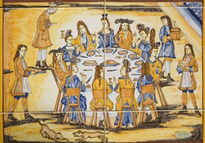 Escena de Cena (azulejos cerámicos) de Spanish School