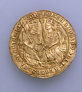 Doble excelente de Fernando II de Aragón (1479-1516) e Isabel de Castilla (1474-1504), Casa de Moneda de Sevilla, 1475