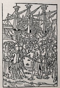Grabado en Historia de Vespasiano, impreso en 1495 en Zaragoza de Spanish School