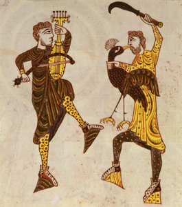 F.86 Dos Hombres Bailando, del Beato Apocalipsis de Santo Domingo de Silos