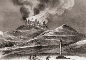 Incendio en el Monasterio de Montearagón, Quincena, Huesca, España en 1835 de Spanish School