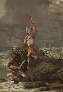 Galos disparando flechas al cielo en un intento de calmar una tormenta de Spanish School