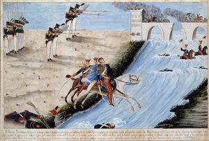El general Joseph Antoni Poniatowski se ahoga intentando cruzar el Elster en la Batalla de Leipzig para evitar ser capturado por los aliados en octubre de 1813