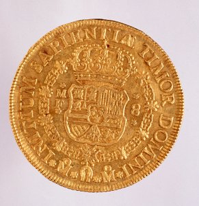 Moneda de oro (8 escudos) de España: reinado de Felipe V
