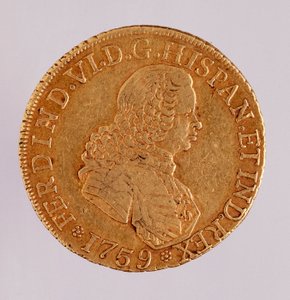 Moneda de oro (8 escudos) de España: reinado de Fernando VI de Spanish School