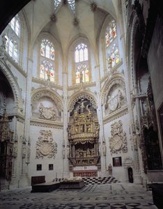 Vista interior de la Capilla del Condestable, finales del siglo XV de Spanish School