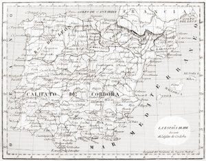 Mapa de España mostrando el Califato de Córdoba de Spanish School