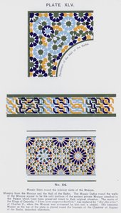 Zócalo de mosaico alrededor de las paredes internas de la mezquita de Spanish School