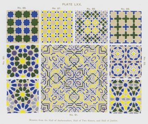 Mosaicos de la Sala de los Embajadores, Sala de las Dos Hermanas y Sala de la Justicia