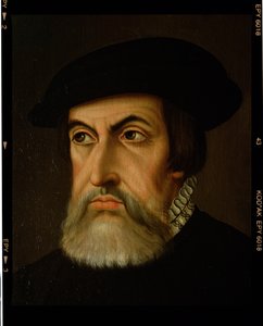 Retrato de Hernán Cortés (1485-1547) (óleo sobre lienzo) de Spanish School