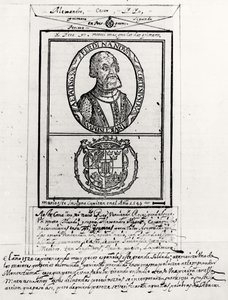 Retrato de Hernando Cortés (1485-1547) y sus armas