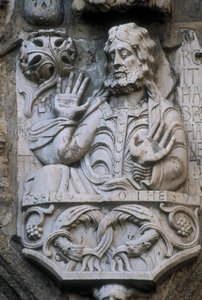 Representación del profeta Abraham, bajorrelieve de la fachada de los plateros de Spanish School