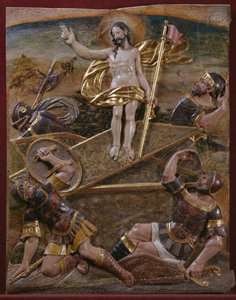 Resurrección, detalle de un retablo renacentista de Spanish School