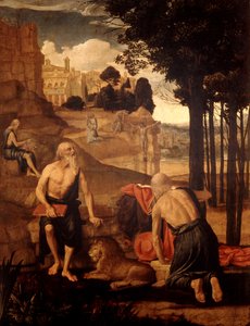 Escenas de la vida de San Jerónimo; San Francisco en el éxtasis con el hermano León de Spanish School