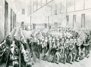 Reunión Shaker en New Lebanon, Nueva York, 1873 de Spanish School