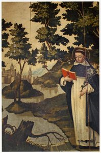 San Domingo sosteniendo el lirio, siglo XVII