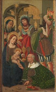 La Adoración de los Reyes, c.1490 (temple sobre tabla) de Spanish School