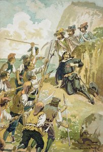 The Bloody Corpus,1894 (litografía en color) de Spanish School
