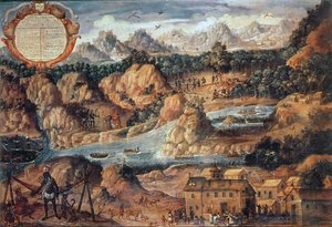 La conquista de Guatemala en 1524 (óleo sobre tabla) de Spanish School