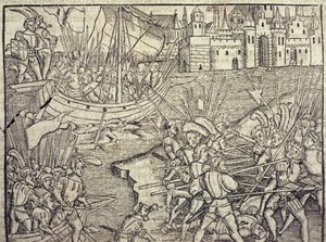 La Conquista del Perú, ilustración de la "Historia General de las Indias y Nuevo Mundo" de Francisco López de Gómara (n.1510) 1554 (grabado)