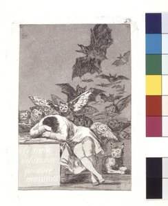 El sueño de la razón produce monstruos (aguafuerte y aguatinta) de Spanish School