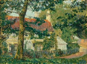 Una Cabaña de Techo Rojo, Somerset, 1909-10 de Spencer Frederick Gore