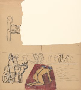 Cueva del Becerro de Oro: Diseño para un panel decorativo, Adoradores y Becerro de Spencer Frederick Gore