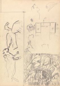 Cueva del Becerro de Oro: Estudios de casas en los árboles, animales y planta de Spencer Frederick Gore