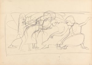 Cueva del Becerro de Oro: Estudio para panel decorativo, Adoradores de Spencer Frederick Gore