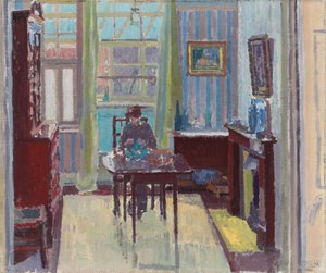 Interior de una habitación en 6 Cambrian Road, Richmond, 1914