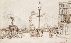 Escena Callejera-Circo Piccadilly, c1900s de Spencer Gore