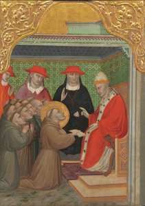 San Francisco ante el Papa La Aprobación de la Regla Franciscana, 1390-1400 de Spinello Aretino