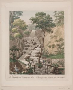 Una cascada en Liselund en Møn de Søren L. Lange