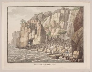 La roca llamada Iglesia de Jon en la parroquia de Ruth en Bornholm de Søren L. Lange