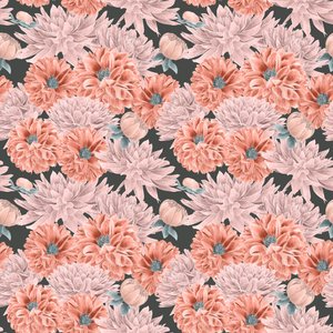 Dahlia hero pattern colorway 1, 2020 (lápiz de grafito y digital) de Stacy Hsu