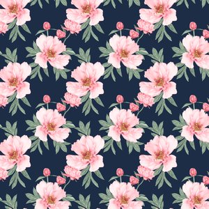Peony pattern dark, 2020 (lápiz de grafito y digital) de Stacy Hsu