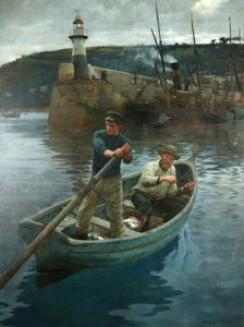 El faro de Newlyn, Cornualles de Stanhope Alexander Forbes