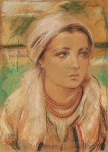 Cracovia Niña con pañuelo en la cabeza de Stanisław Górski