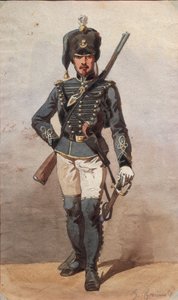 Estudio de uniformes, Dibujo por Stanislao Grimaldi del Poggetto de Stanislas Grimaldi del Poggetto