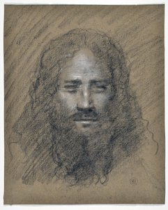 Cabeza de hombre con barba (dibujo) de Stanislas Torrents y de Amat