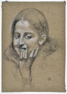 Estudio de una niña sonriente (dibujo)