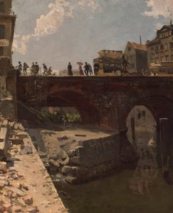Puente en una ciudad francesa de Stanislas Victor Edouard Lepine