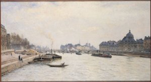 Puente de las Artes, vista desde el Puente Real, hacia 1884 (óleo) de Stanislas Victor Edouard Lepine