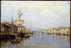 Vista del puerto de Ruan. Pintura de Stanislas Lépine (1835-1892) siglo XIX Reims, Museo de Bellas Artes de Stanislas Victor Edouard Lepine