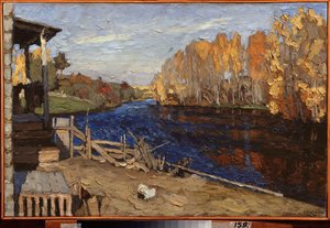 Pintura de Stanislav Yulianovich Zhukovsky (Joukovski) (1873-1944), pintura sobre papel.