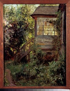 Una casa de campo. La terraza. Pintura de Stanislav Yulianovich Zhukovsky (1873-1944), óleo sobre lienzo. Arte ruso, finales del siglo XIX y XX. Galería Estatal Tretyakov, Moscú. de Stanislav Joulianovitch Joukovski