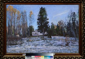 Una antigua finca. Pintura de Stanislav Yulianovich Zhukovsky (1873-1944), óleo sobre lienzo
