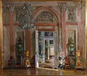 El Gran Vestíbulo en el Palacio de Kuskovo, 1917