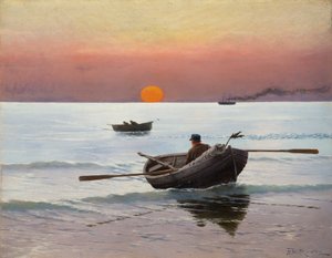 Atardecer en el mar (óleo sobre lienzo) de Stanislaw Ignacy Witkiewicz